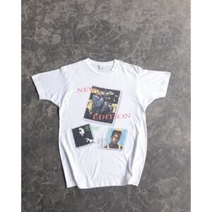 Vintage 90s New Edition Heart Break Tour White Rap Tee Shirt